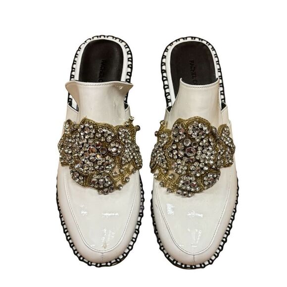 Rachel Comey Rhinestone Leather Clogs in White NWOB Size 5 1/2 - Picture 1 of 8